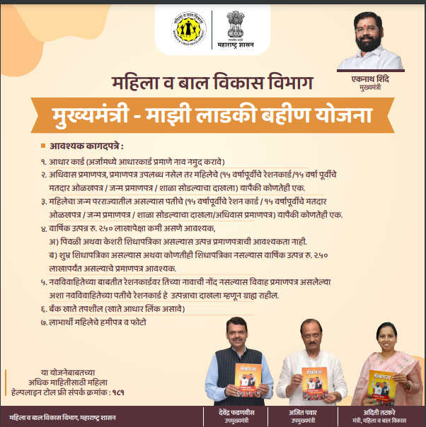 Documents List Ladki Bahin Yojana Online Apply Official